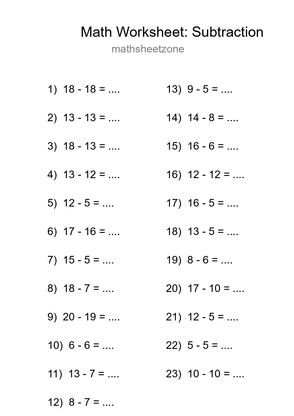 Free 23 Subtraction Math Worksheet For Grade 2 With Answers - Part 173