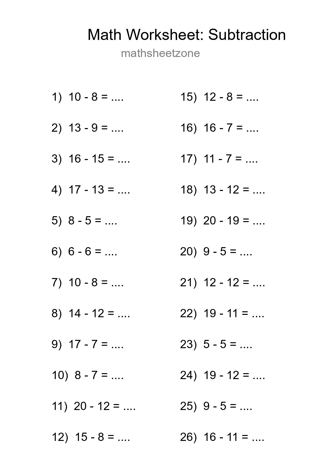 Free 28 Subtraction Math Worksheet For Grade 2 With Answers - Part 140