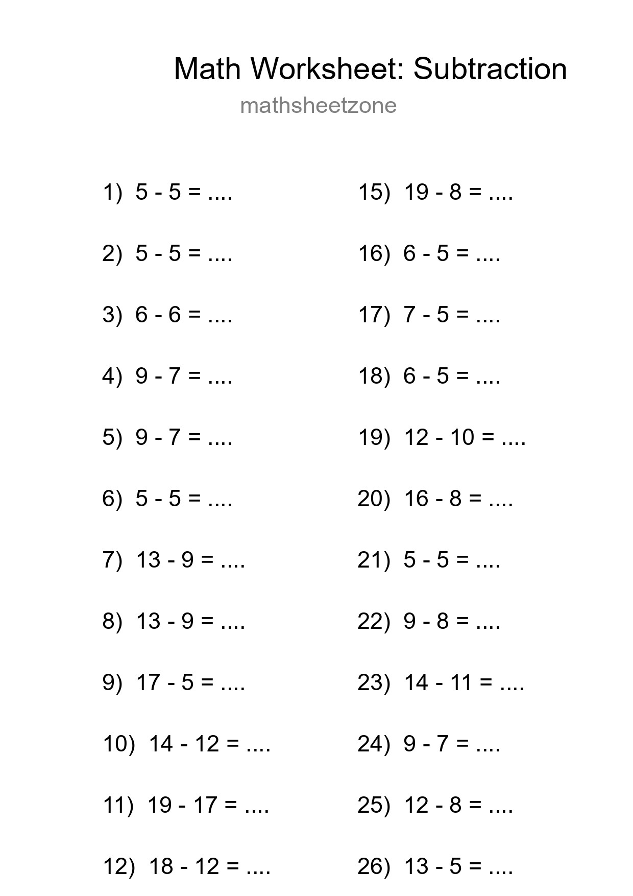 Free 28 Subtraction Math Worksheet For Grade 2 With Answers - Part 239