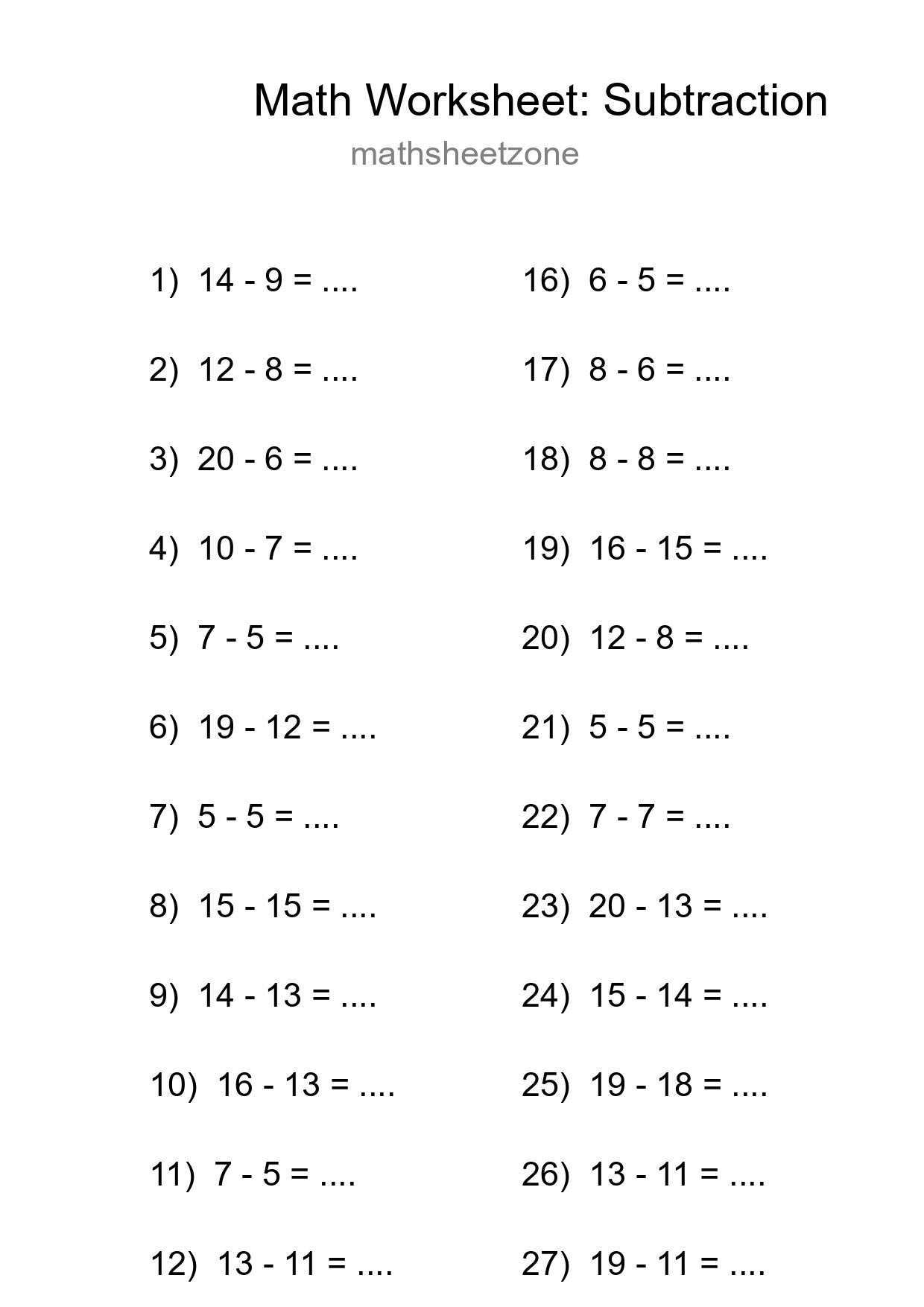 Free 30 Subtraction Math Worksheet For Grade 2 With Answers - Part 96