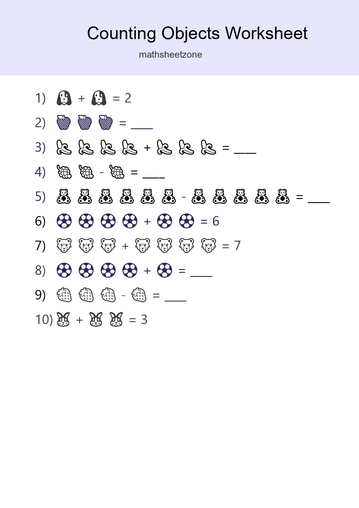 Free Counting Objects Worksheet For Kindergarten - Part 179