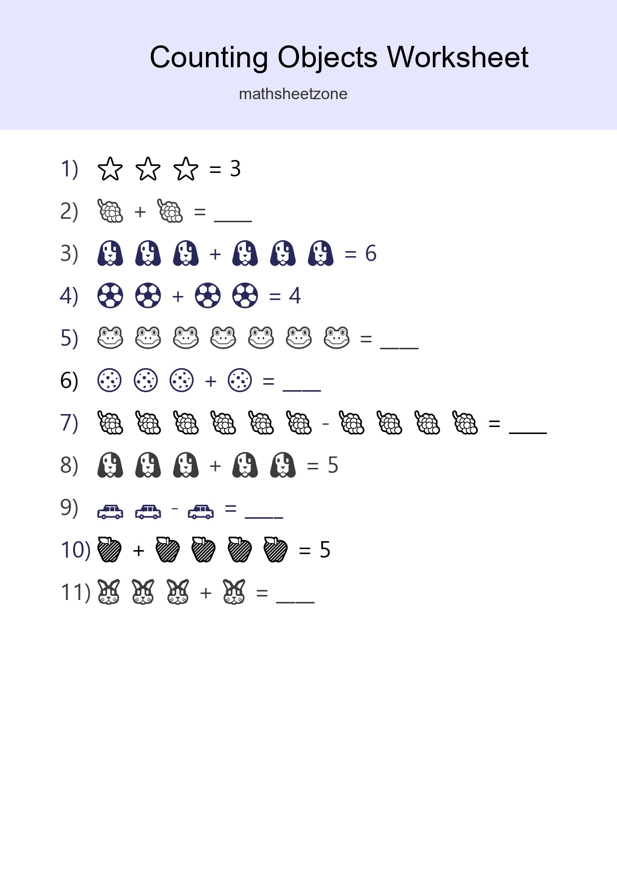 Free Counting Objects Worksheet For Kindergarten Printable - Part 69