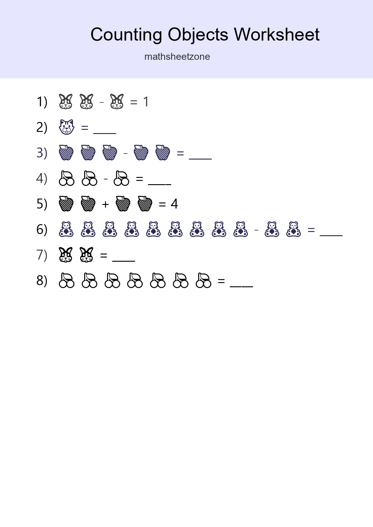 Learn Counting With Pictures Worksheet (Kindergarten) - Part 168