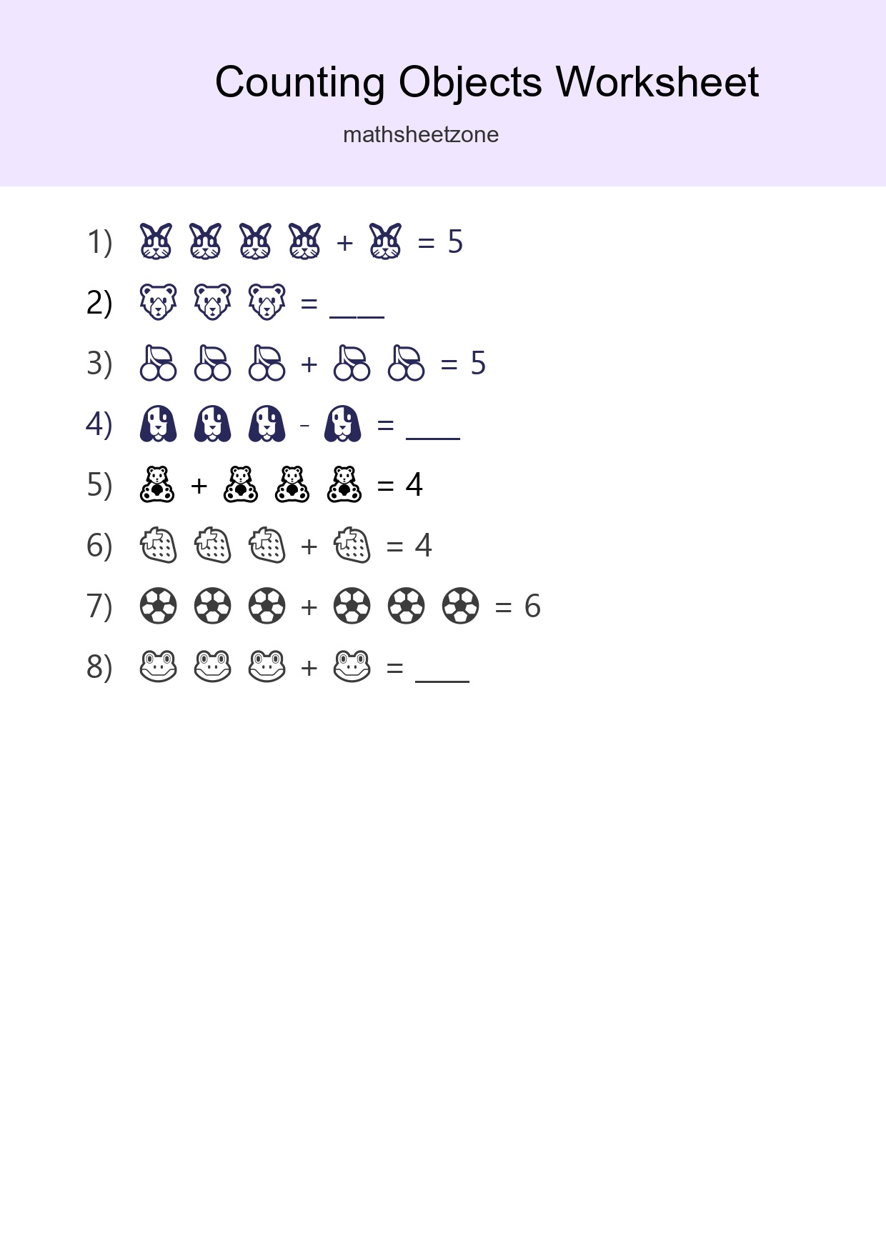 Learn Counting With Pictures Worksheet (Kindergarten) - Part 201