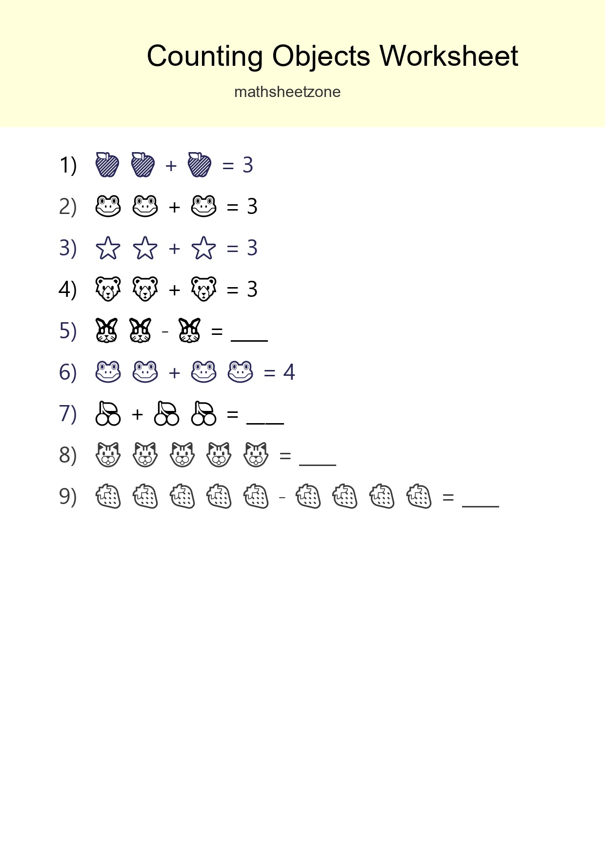 Pre-K Count The Objects Worksheet - Part 146