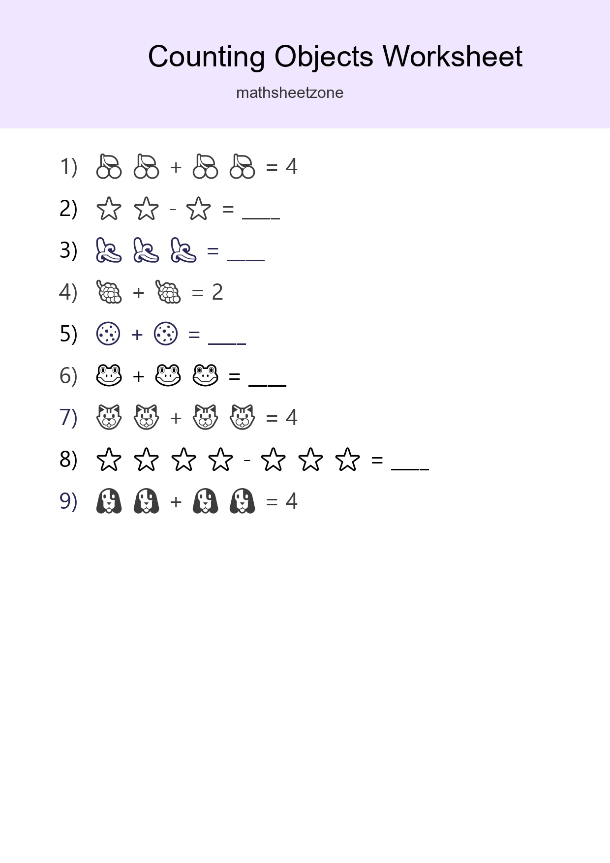 Pre-K Count The Objects Worksheet - Part 234