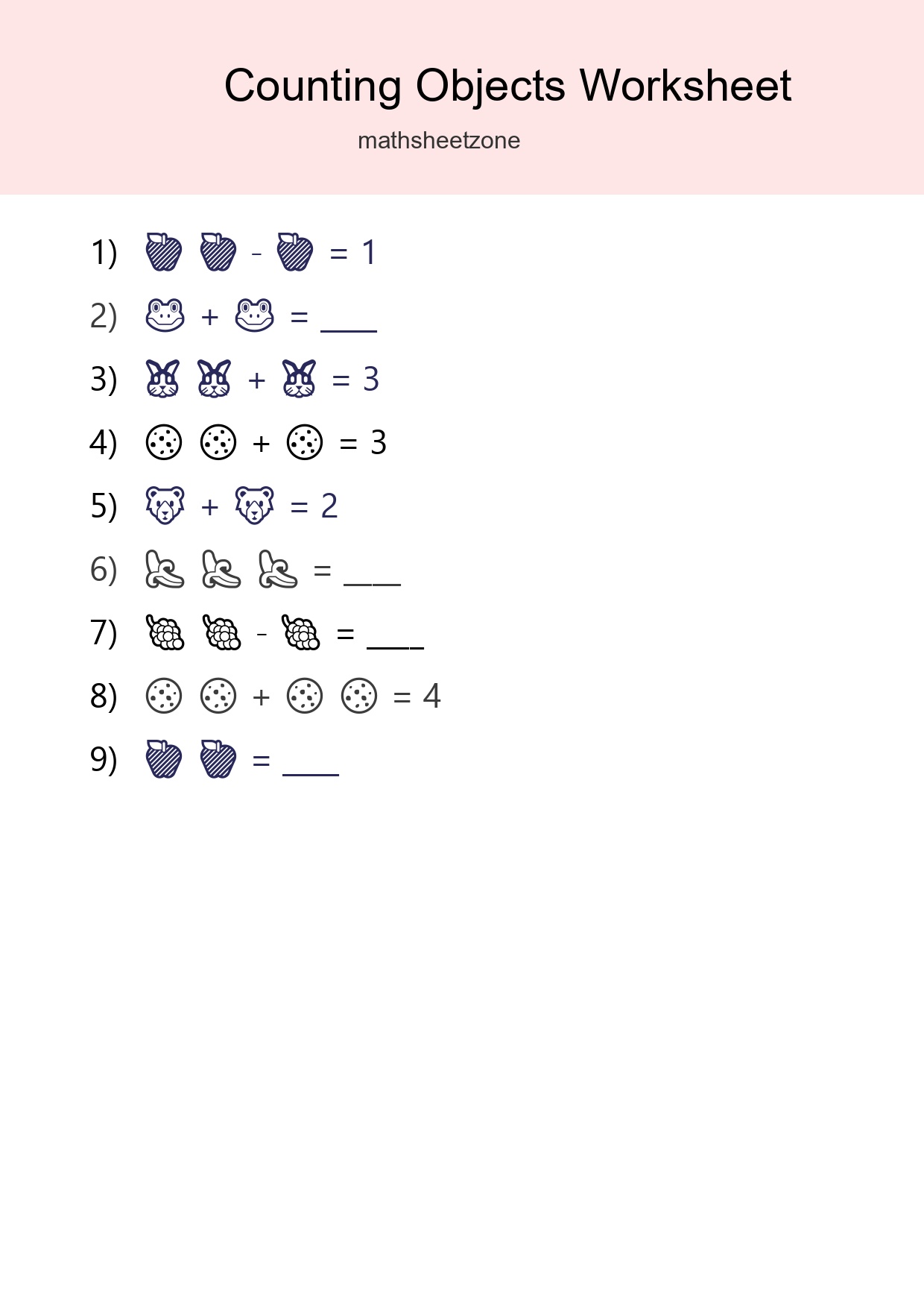 Pre-K Count The Objects Worksheet - Part 278