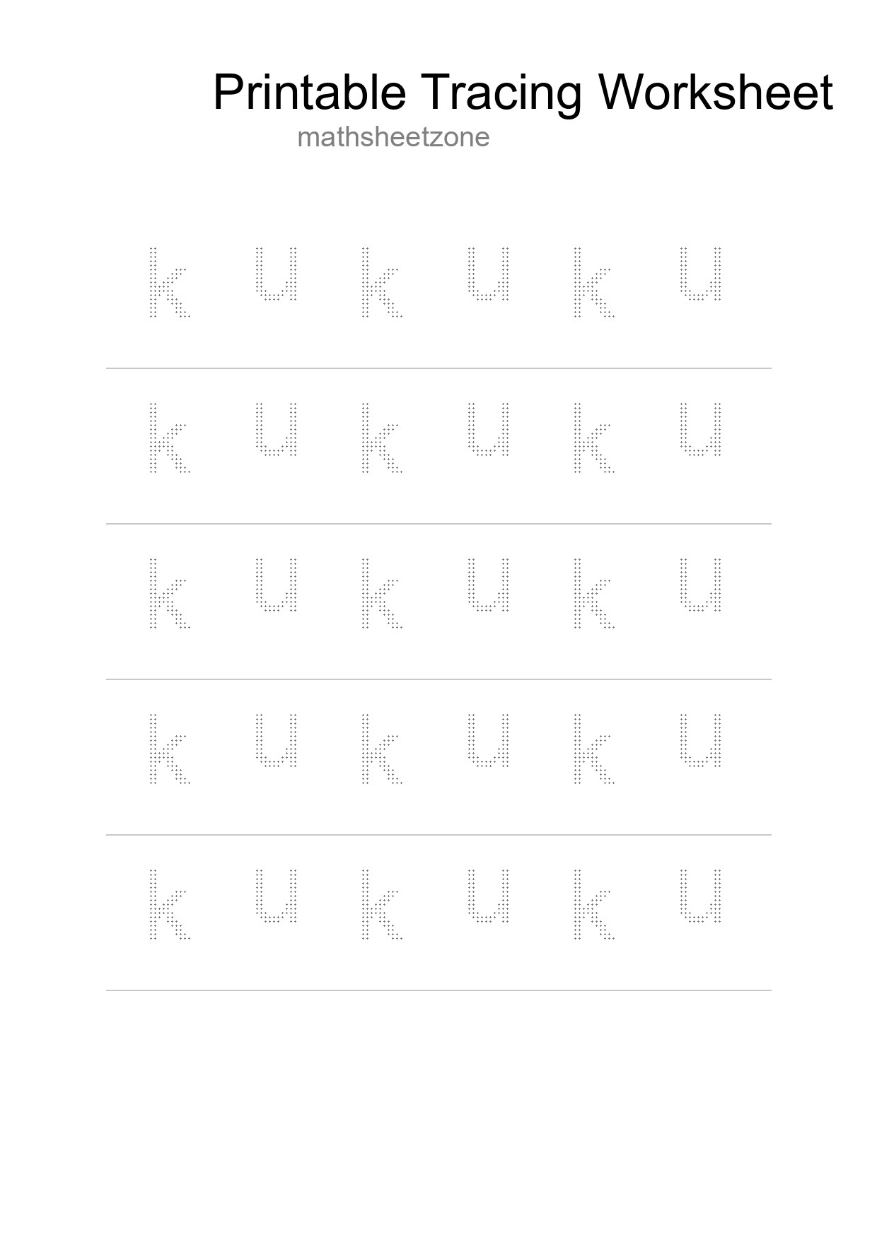 Printable Tracing Worksheet For Kids - Part 197