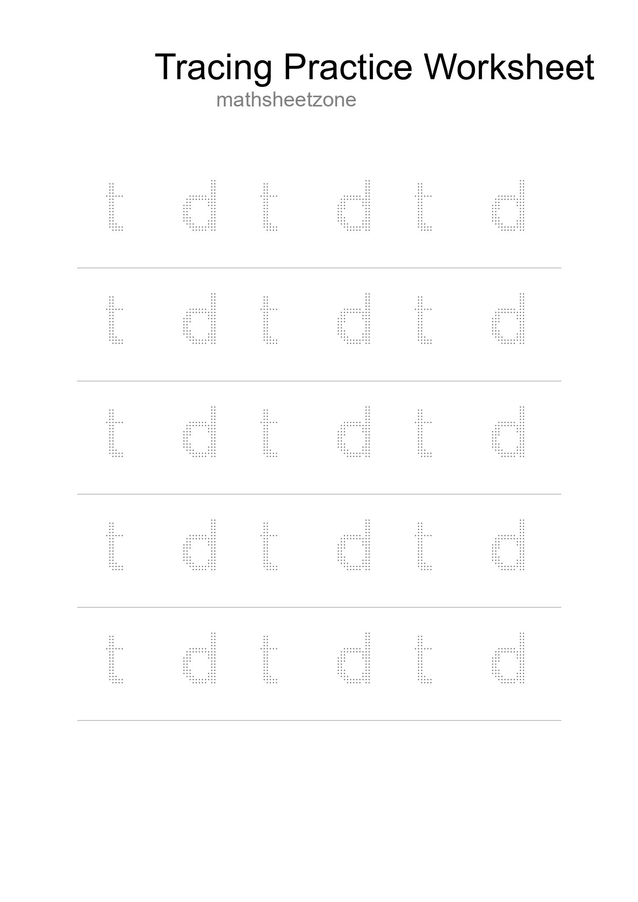 Printable Tracing Worksheet For Kids - Part 21